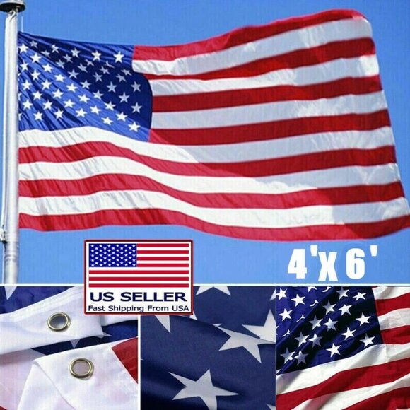 US Nylon American Flag 4x6ft Heavy Duty Extra Large Flag Stars Brass Grommets - Picture 1 of 3